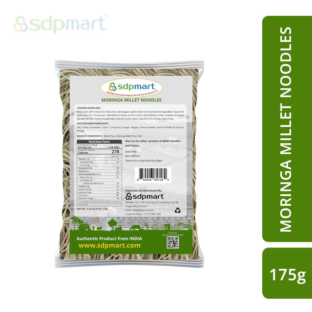 SDPMart Moringa Millet Noodles 175 Gms - SDPMart