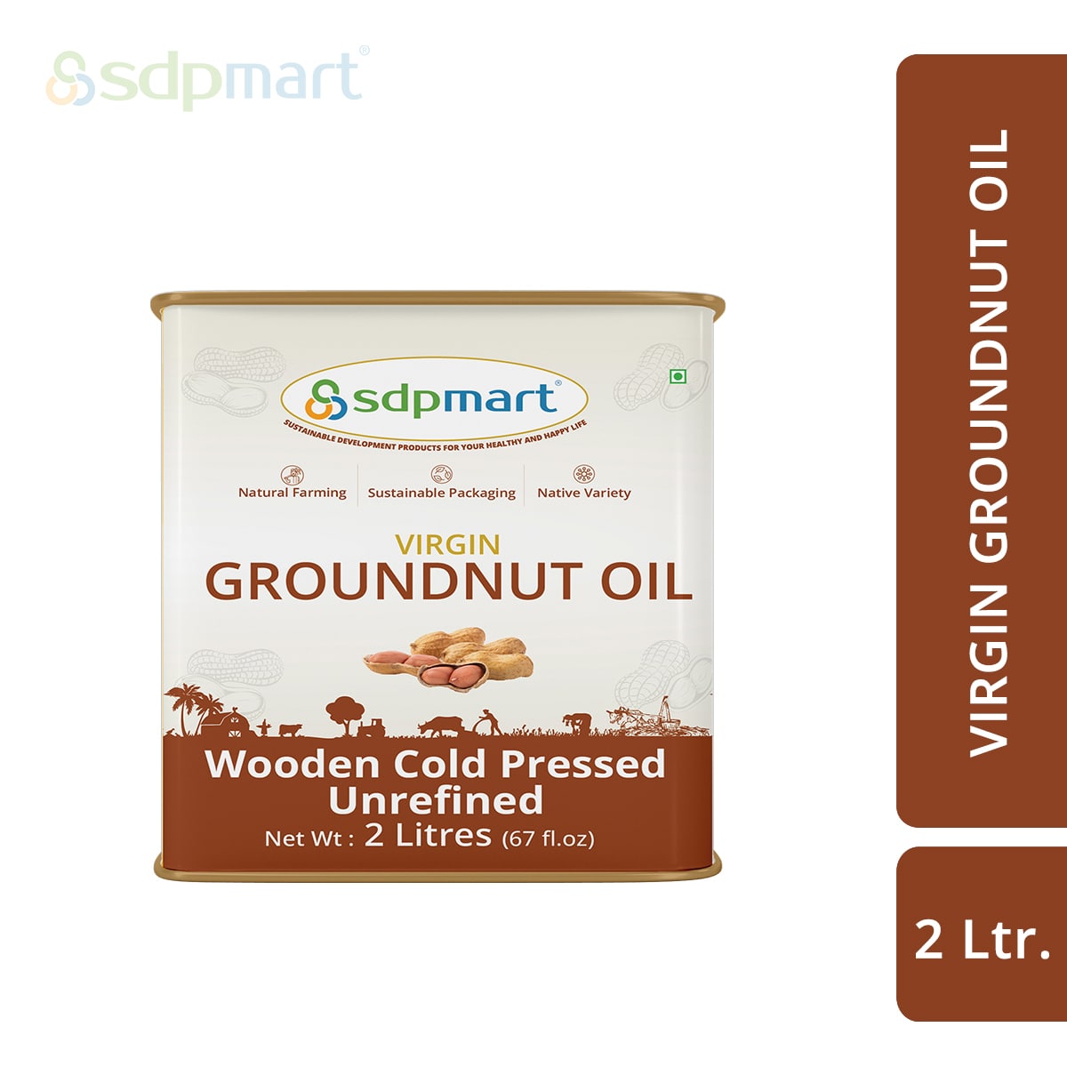 SDPMart Virgin Groundnut Oil - 2 Ltr - SDPMart