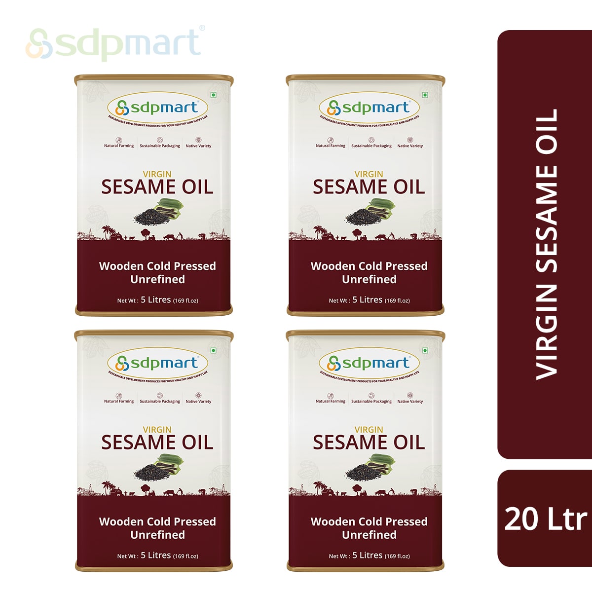 Combo - 20 Ltr - SDPMart Virgin Sesame Oil - SDPMart